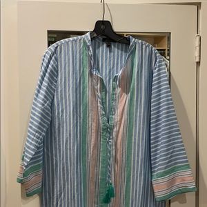 J.Crew MAXI Nautical Stripe Cover-Up Sun Dress